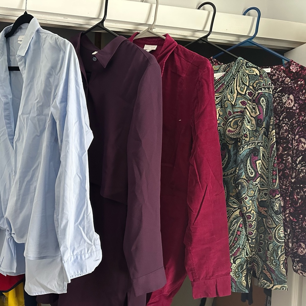 J. Jill Burgundy, Plum, Light Blue, Green Paisley Women’s Tops - Mixed Lot